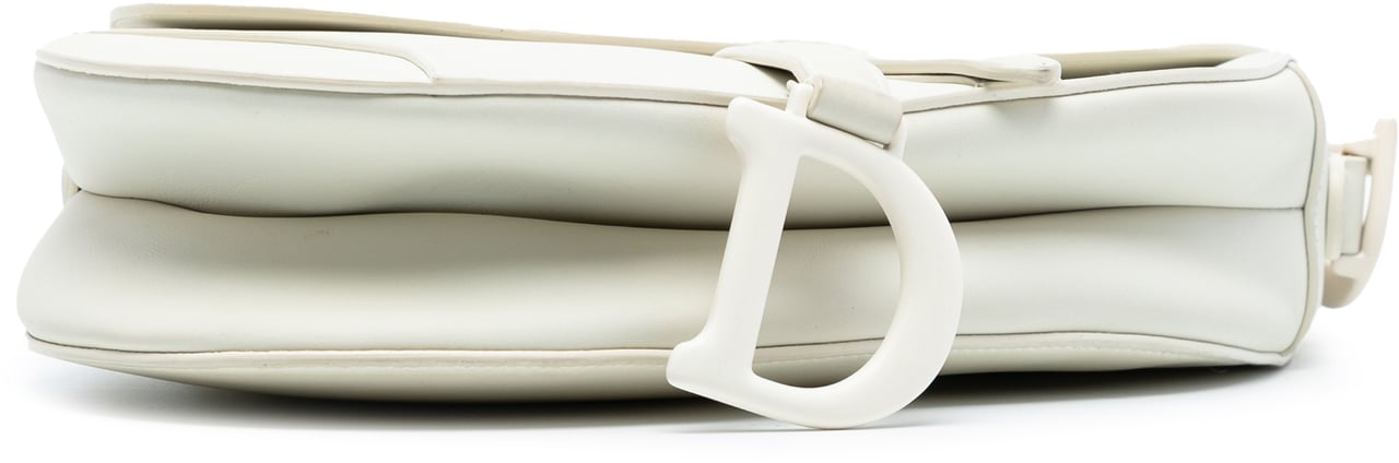 Dior Ultra Matte Calfskin Saddle Bag Wit
