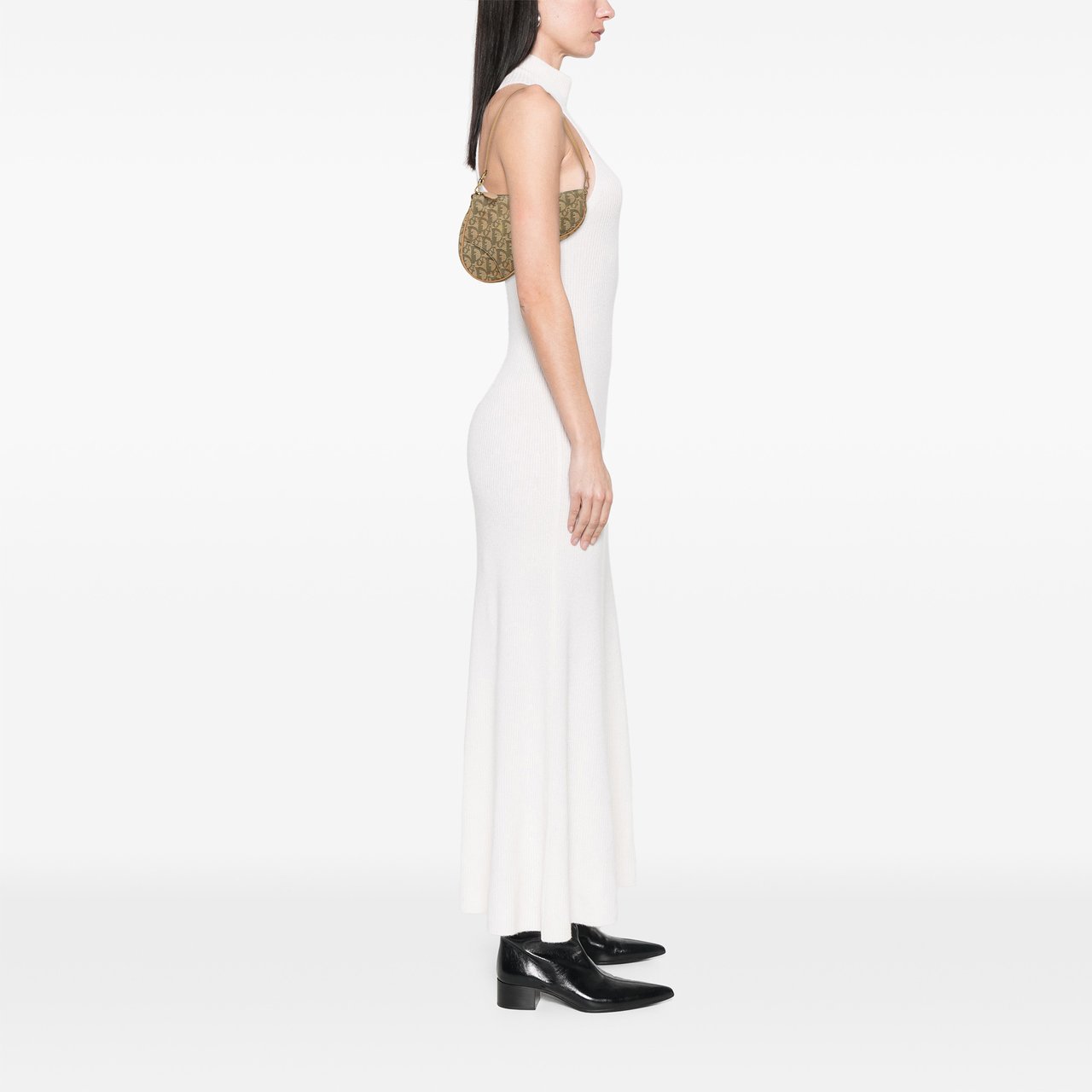 Dior Mini Diorissimo Canvas Saddle Pochette Bruin