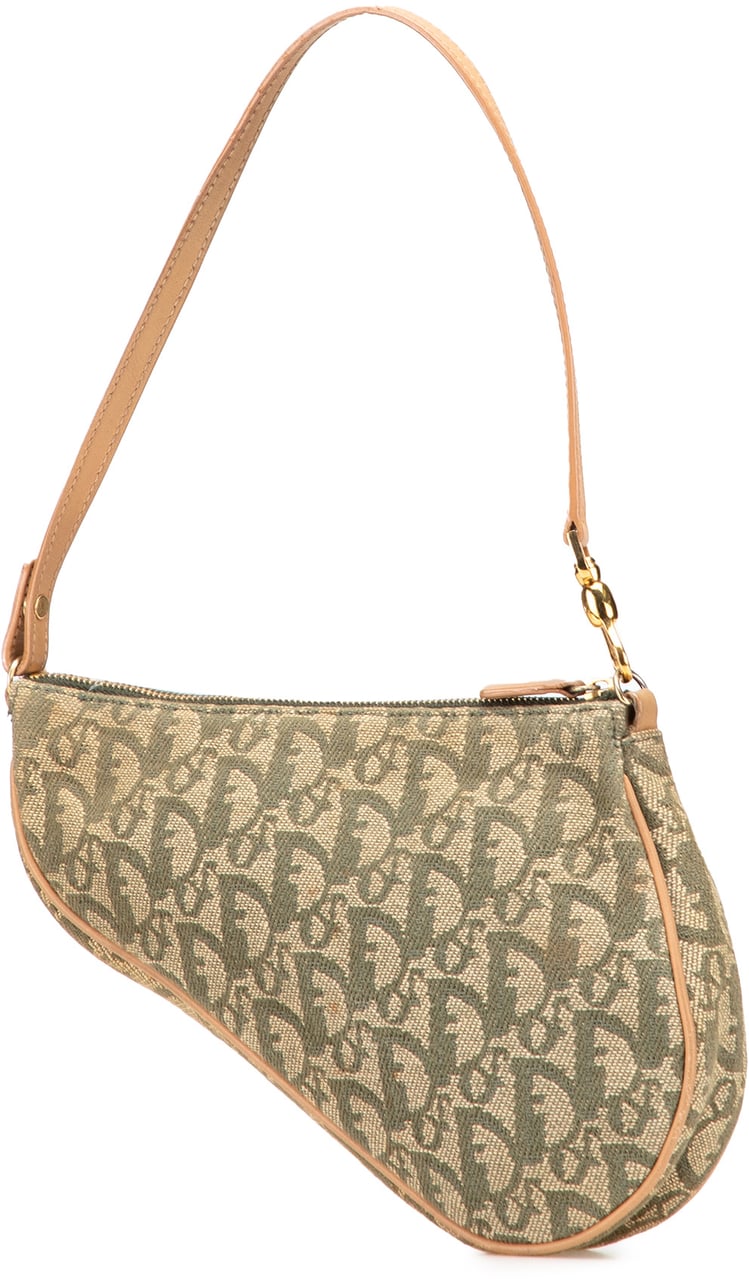 Dior Mini Diorissimo Canvas Saddle Pochette Bruin