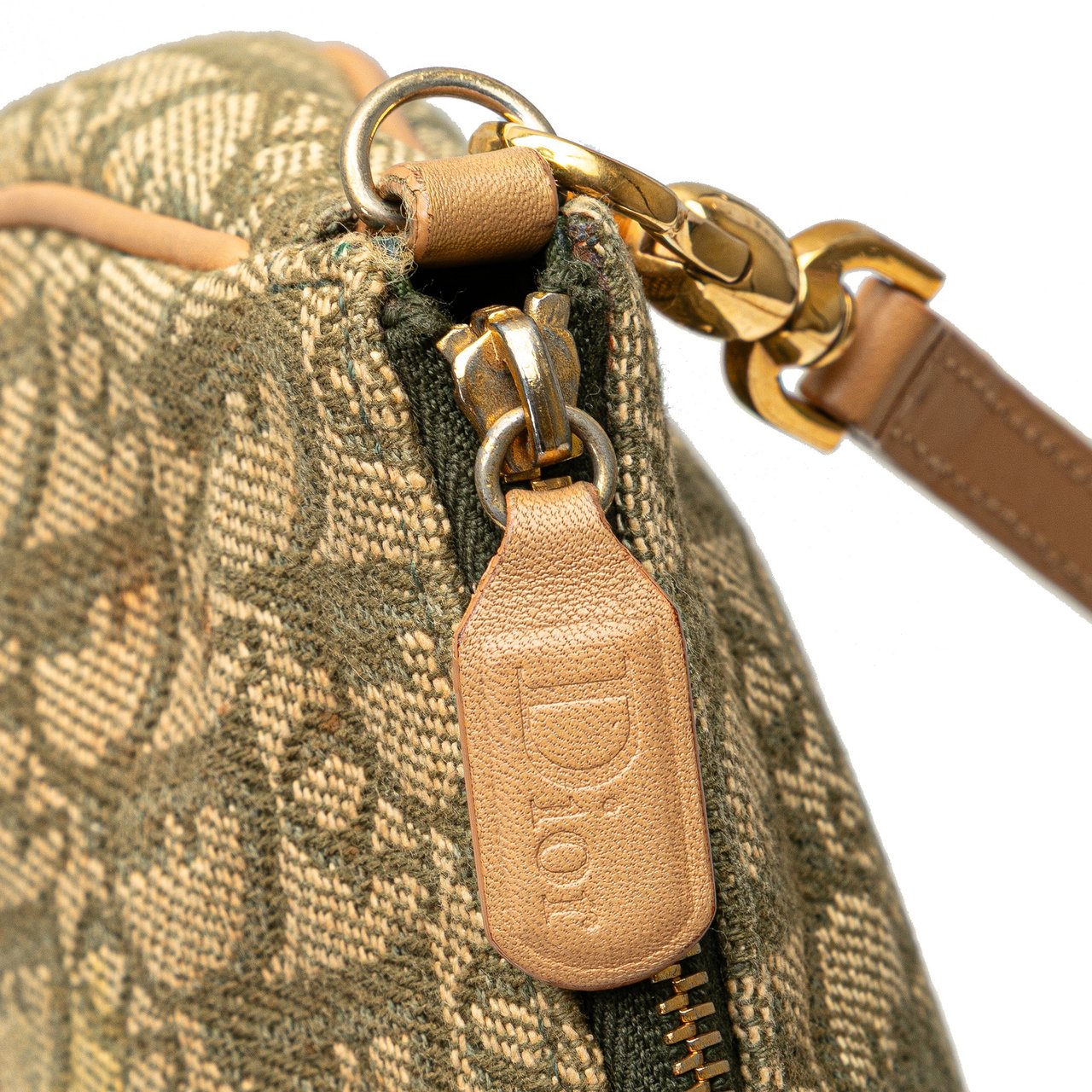 Dior Mini Diorissimo Canvas Saddle Pochette Bruin