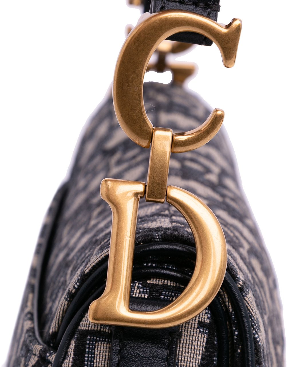 Dior Mini Oblique Canvas Saddle Bag Blauw