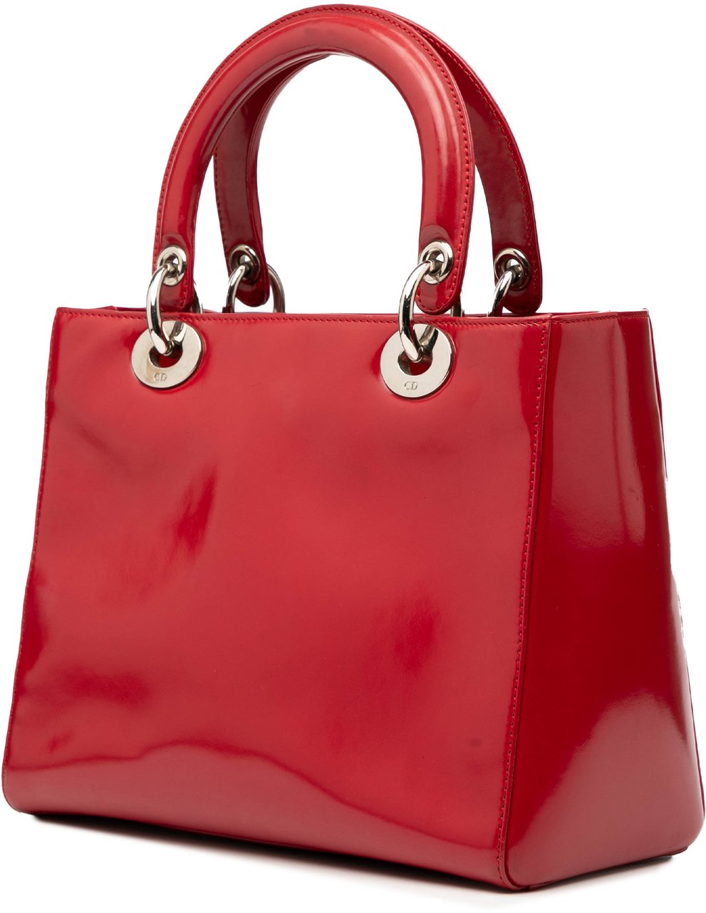 Dior Medium Patent Lady Dior Rood