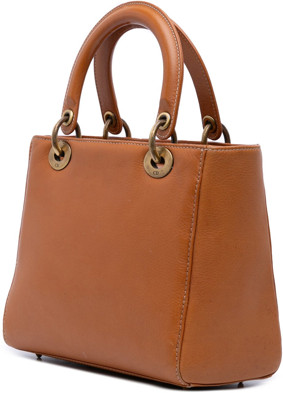 Dior Medium Calfskin Lady Dior Bruin