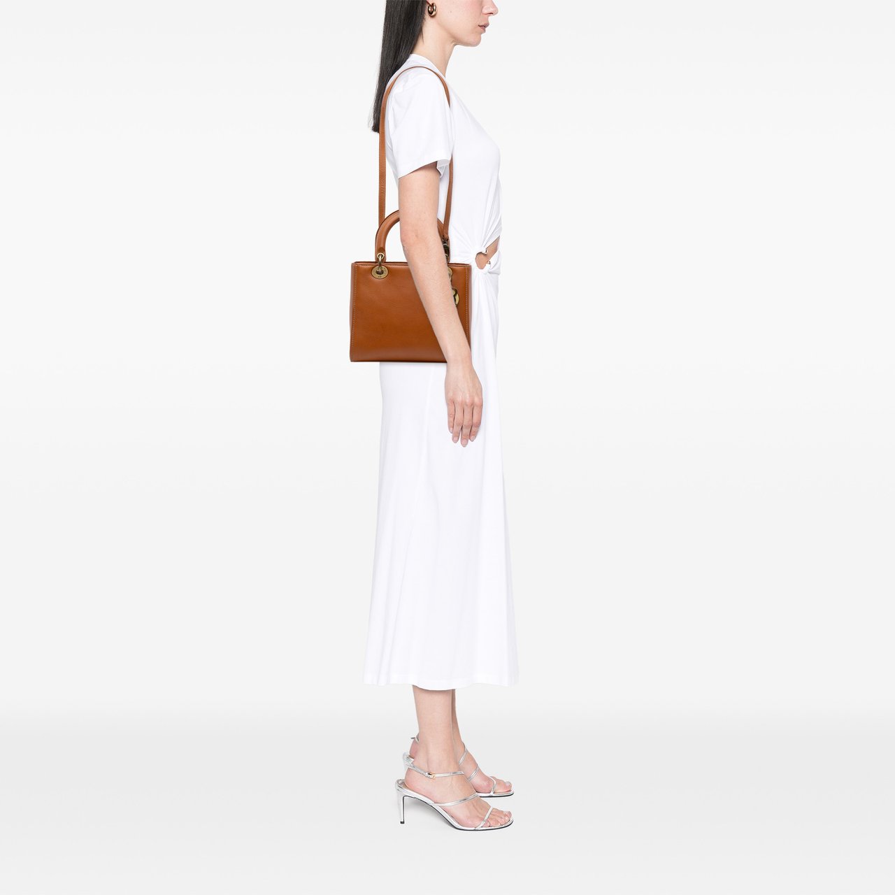 Dior Medium Calfskin Lady Dior Bruin