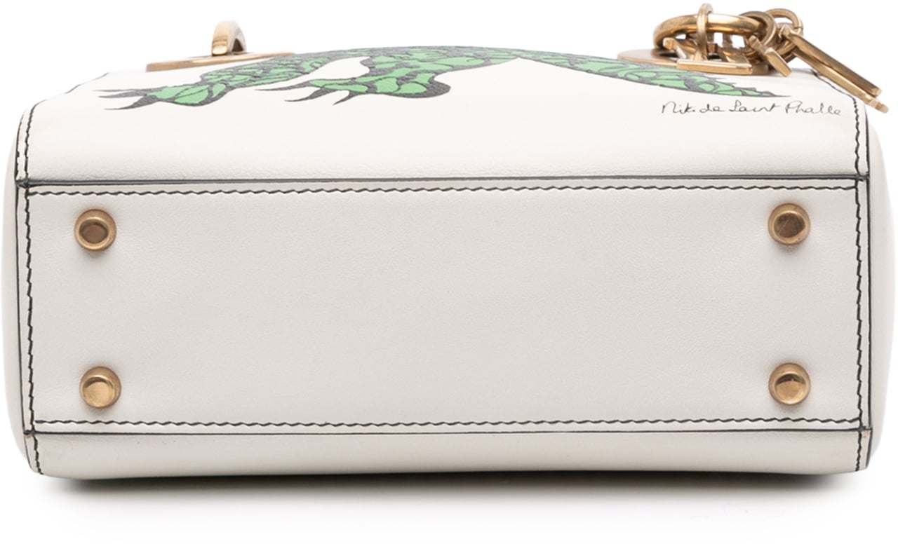 Dior Limited Edition Niki De Saint Phalle Mini Calfskin Dragon Lady Dior Wit