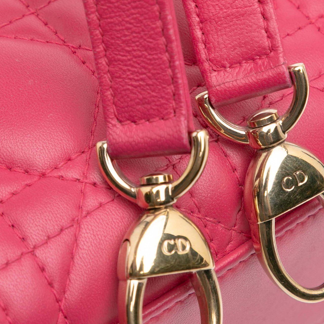 Dior Mini Lambskin Cannage Lady Dior Roze