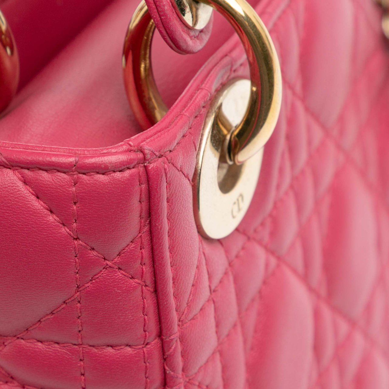 Dior Mini Lambskin Cannage Lady Dior Roze