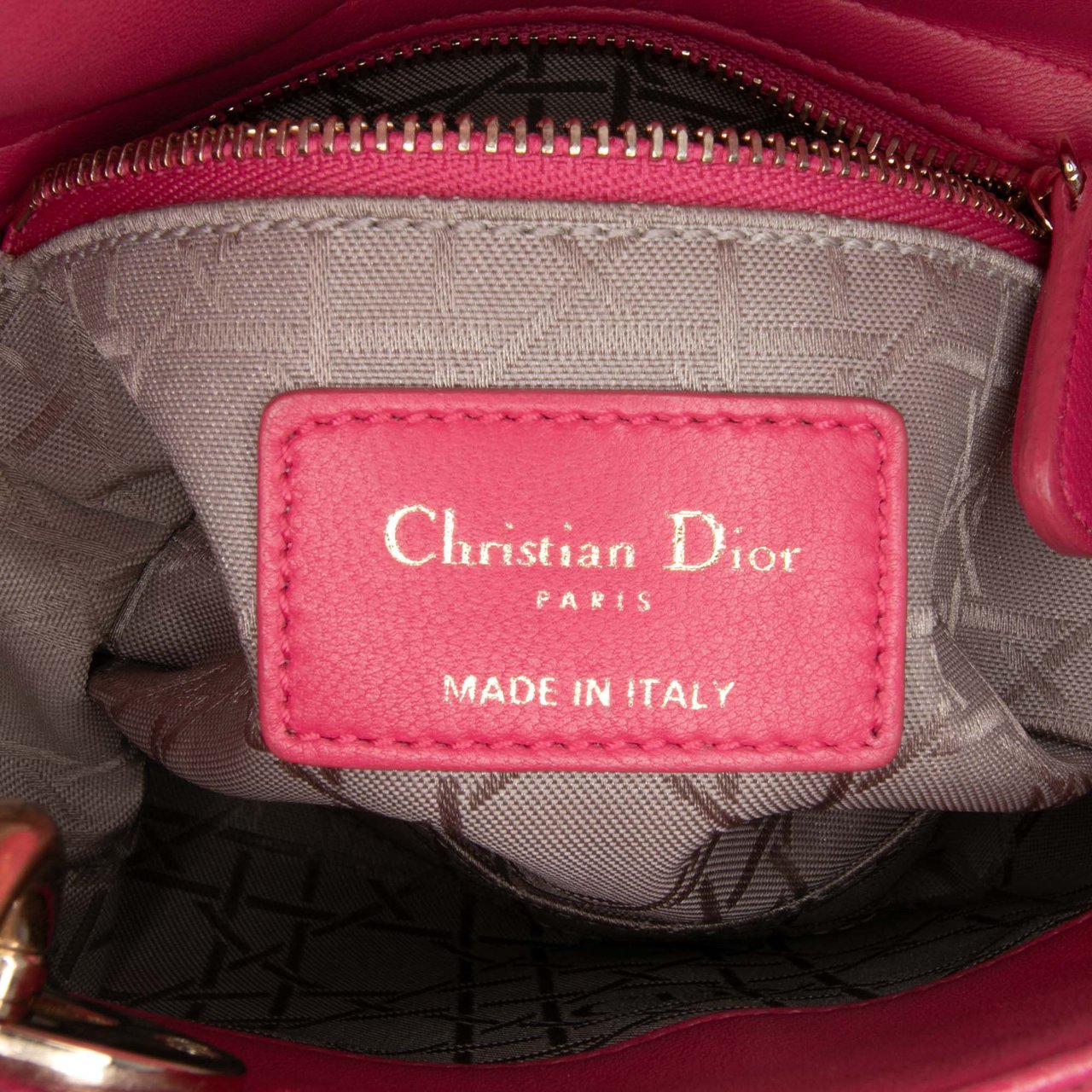 Dior Mini Lambskin Cannage Lady Dior Roze