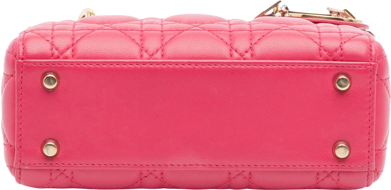 Dior Mini Lambskin Cannage Lady Dior Roze