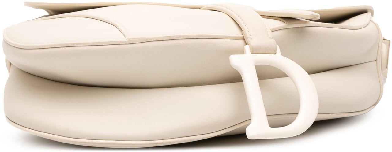 Dior Ultra Matte Calfskin Saddle Bag Wit