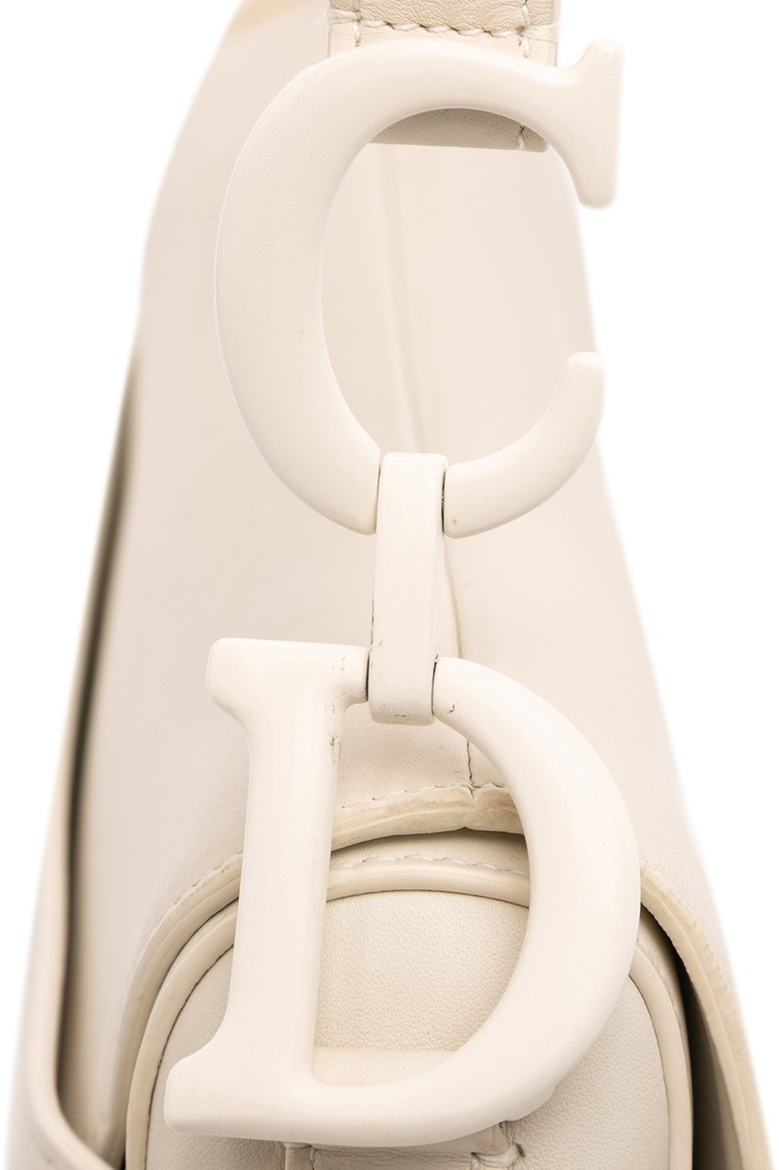 Dior Ultra Matte Calfskin Saddle Bag Wit