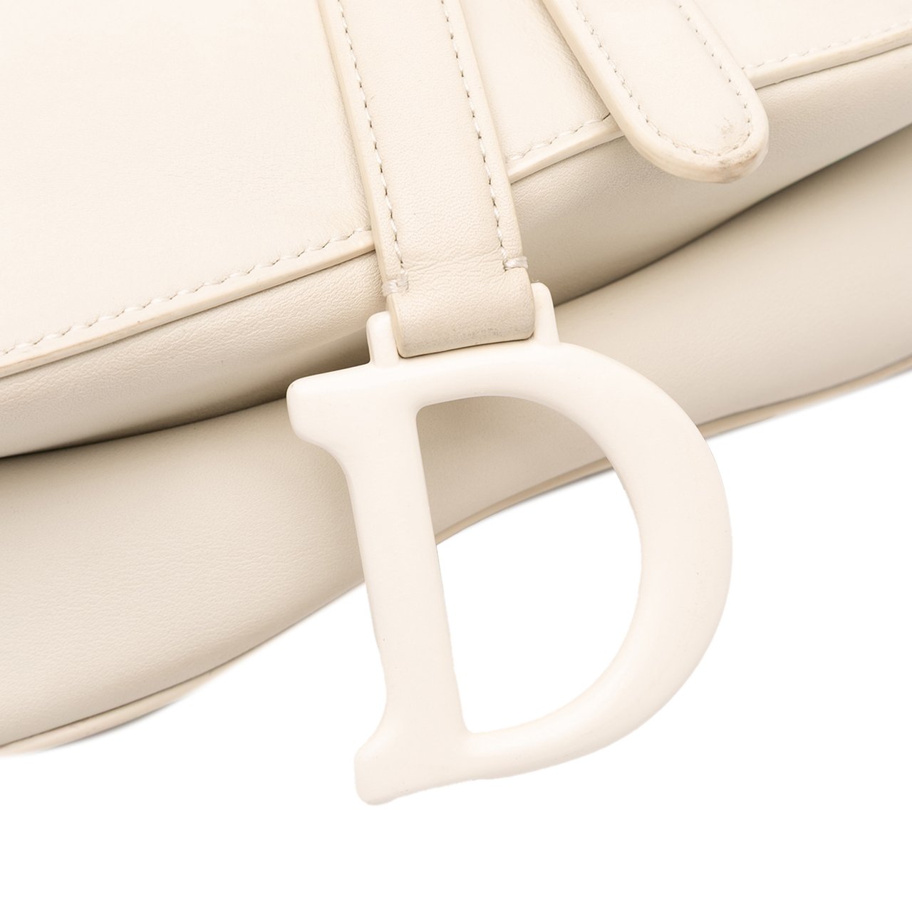 Dior Ultra Matte Calfskin Saddle Bag Wit