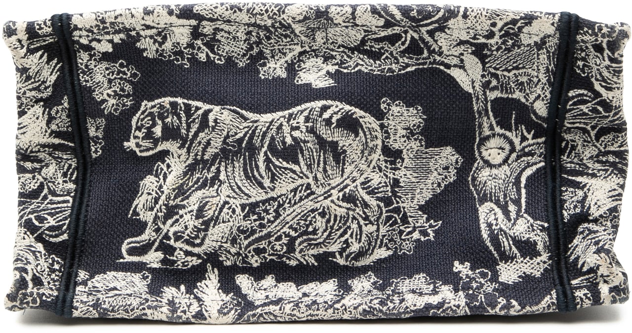 Dior Small Canvas Embroidered Reverse Dioriviera Toile De Jouy Book Tote Blauw