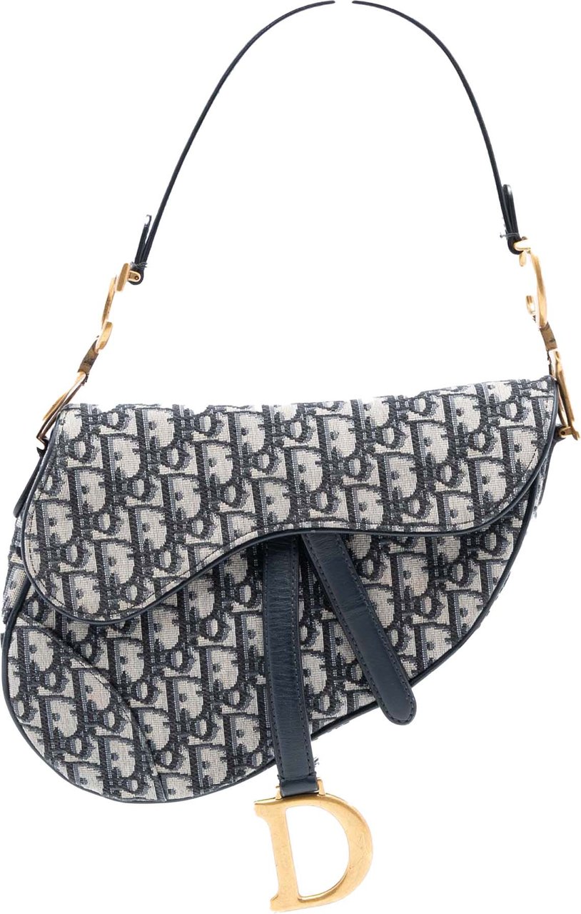 Dior Oblique Canvas Saddle Bag Blauw