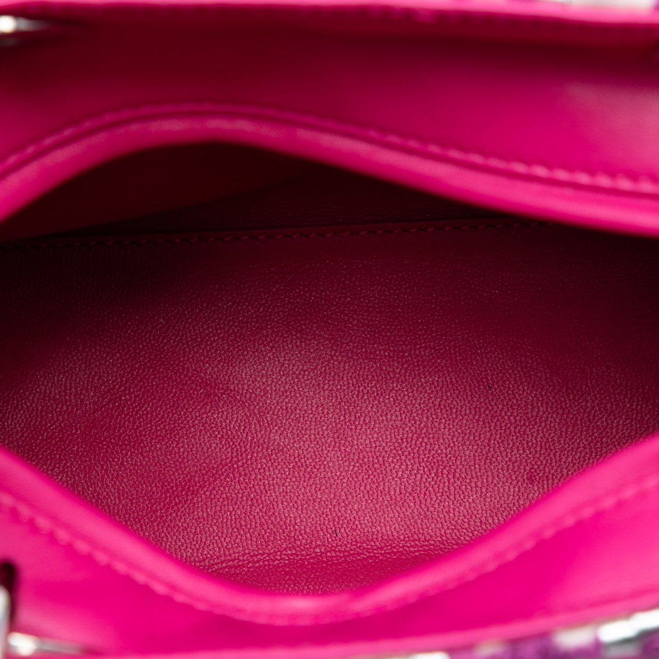 Dior Medium Lambskin And Tweed Lady Dior Roze