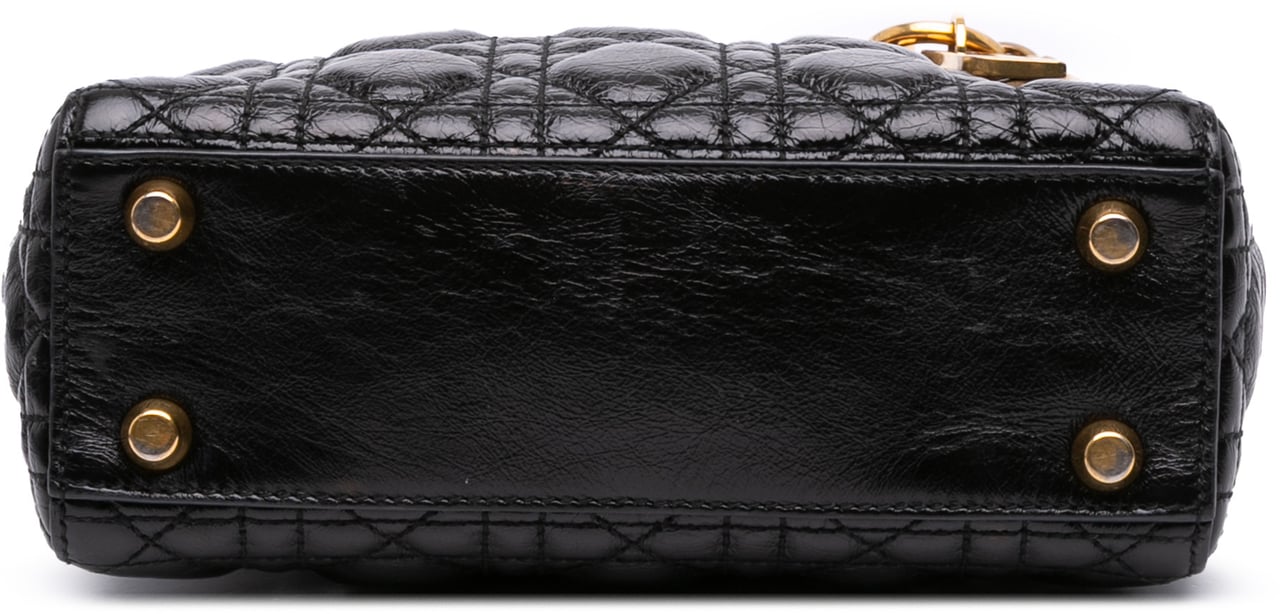 Dior Small Crinkled Patent Cannage My ABCDior Lady Dior Zwart
