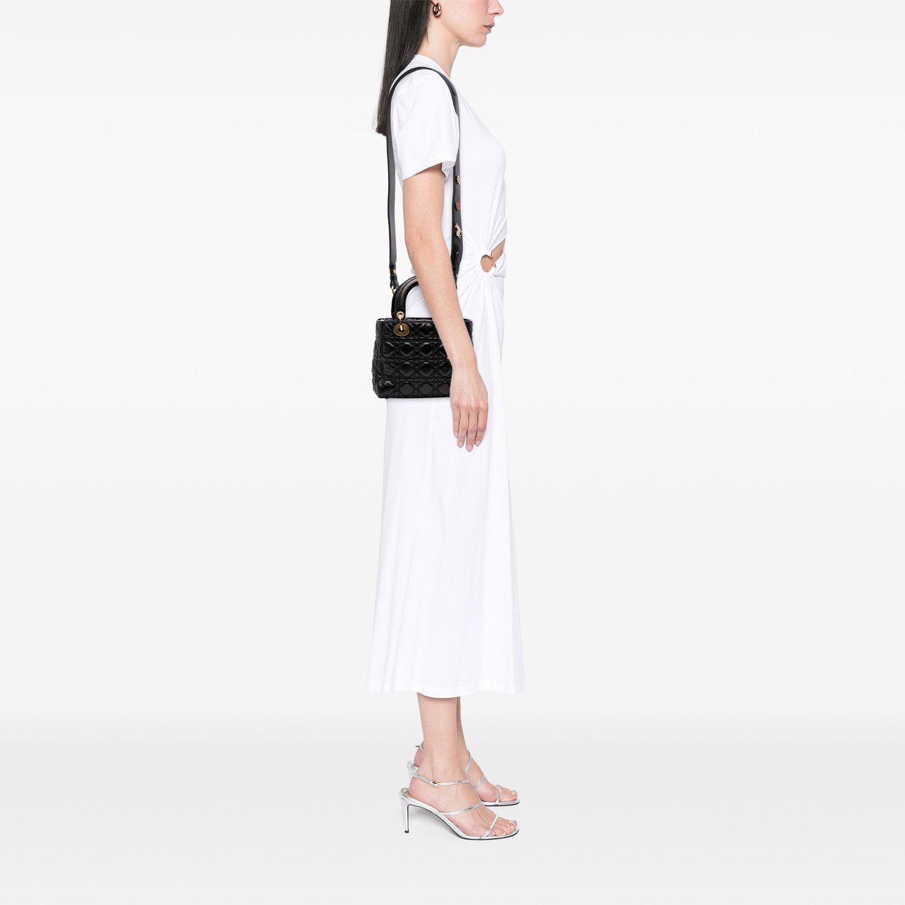 Dior Small Crinkled Patent Cannage My ABCDior Lady Dior Zwart