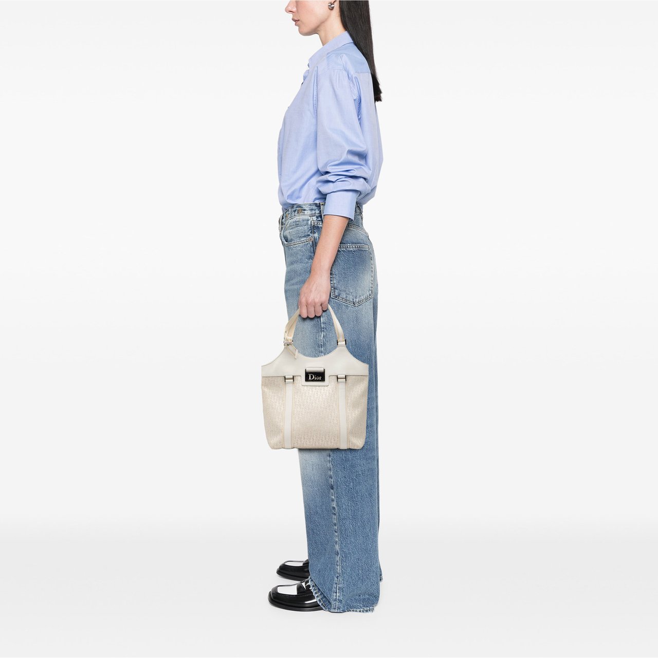 Dior Diorissimo Trotter Canvas Street Chic Tote Wit