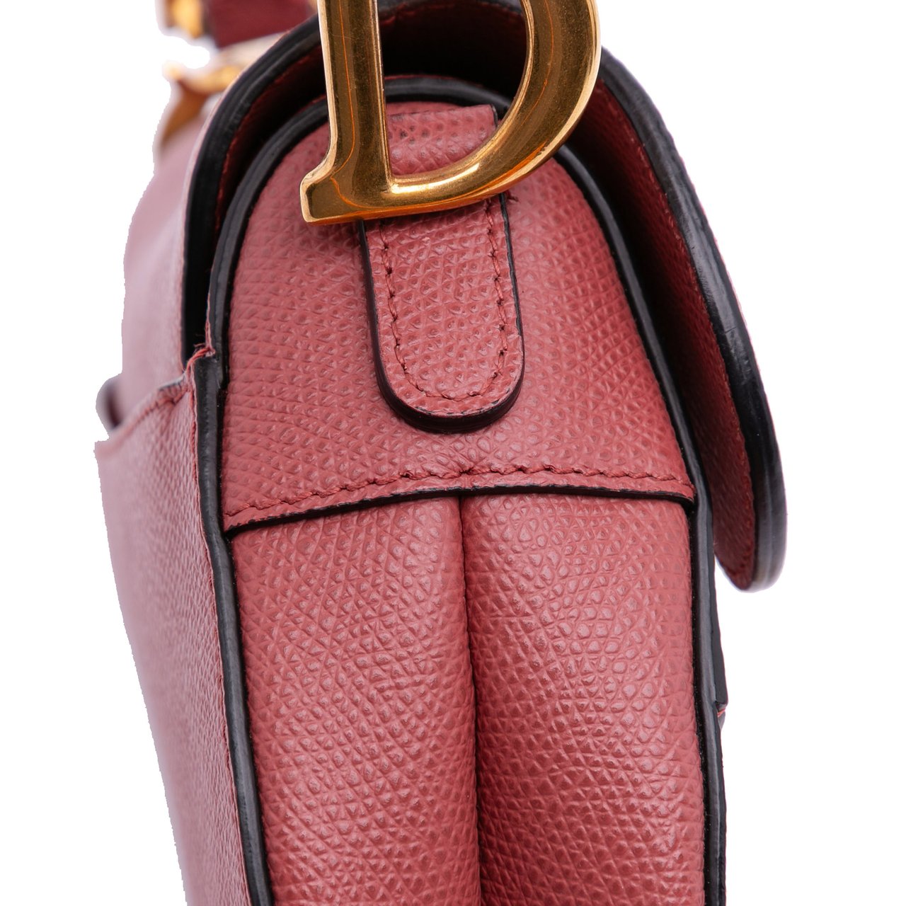 Dior Mini Grained Calfskin Saddle Bag Rood