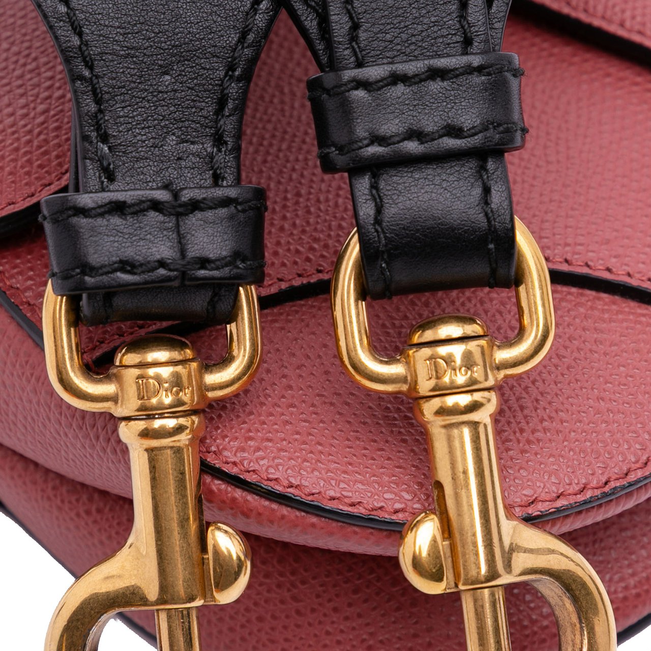 Dior Mini Grained Calfskin Saddle Bag Rood