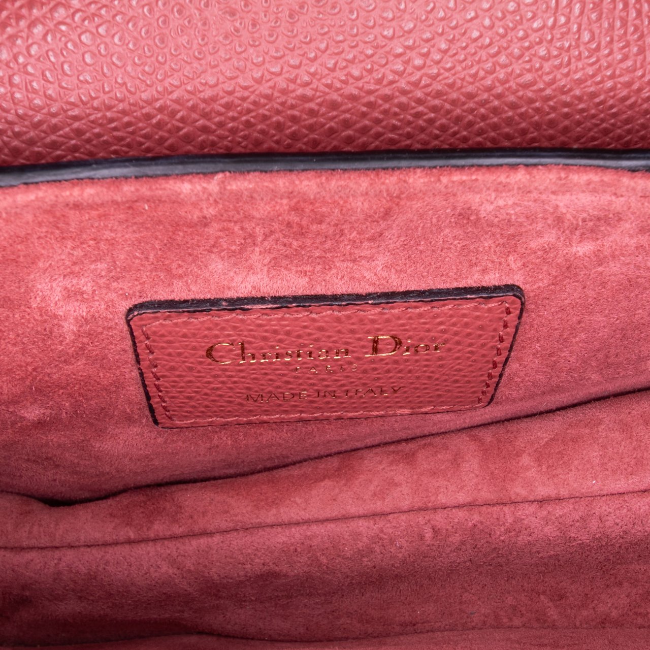 Dior Mini Grained Calfskin Saddle Bag Rood