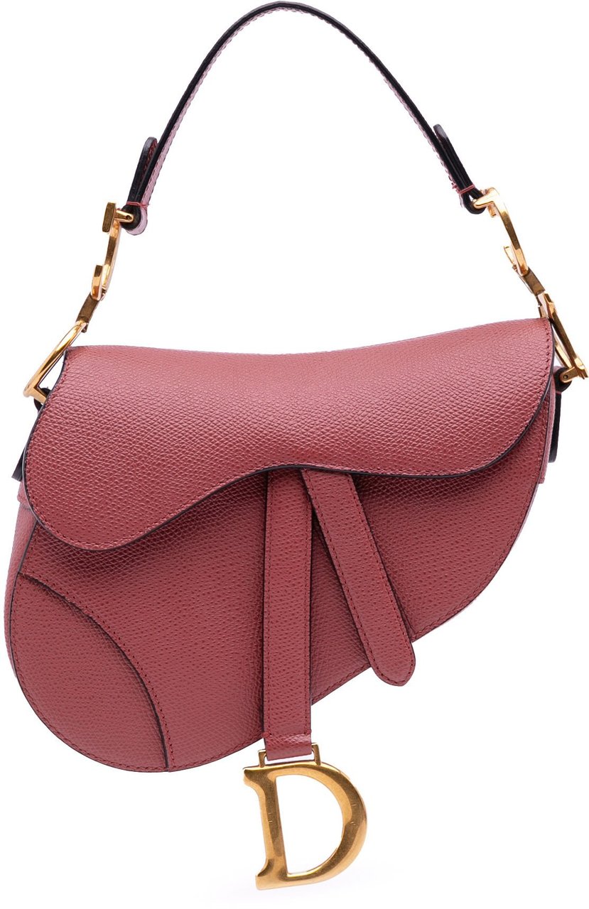 Dior Mini Grained Calfskin Saddle Bag Rood