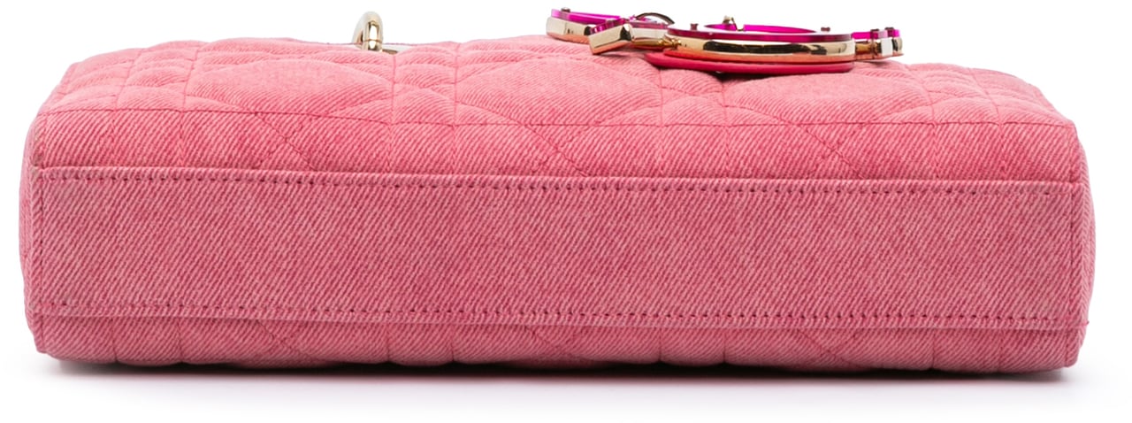Dior Medium Denim Macrocannage Lady D Joy Roze
