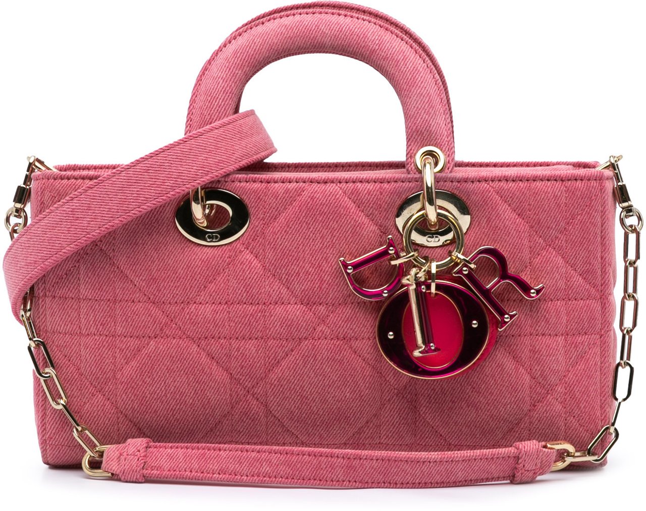Dior Medium Denim Macrocannage Lady D Joy Roze