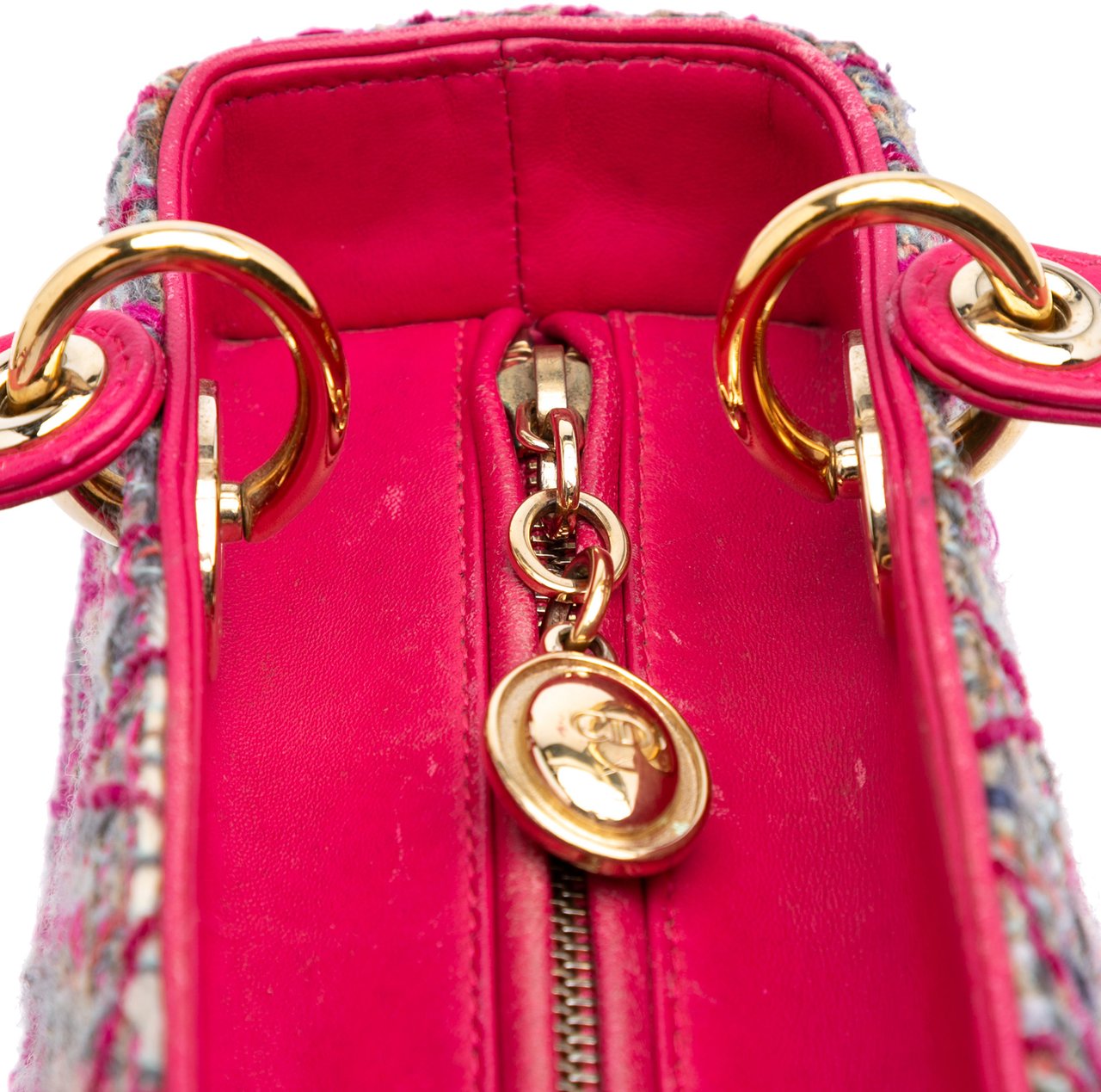 Dior Medium Tweed Macrocannage Lady Dior Roze