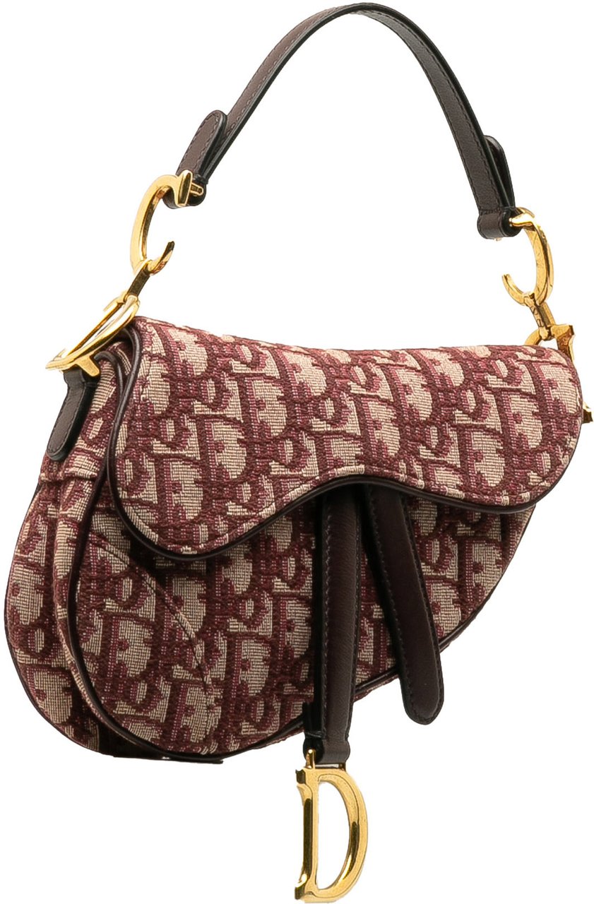 Dior Mini Oblique Canvas Saddle Bag Rood