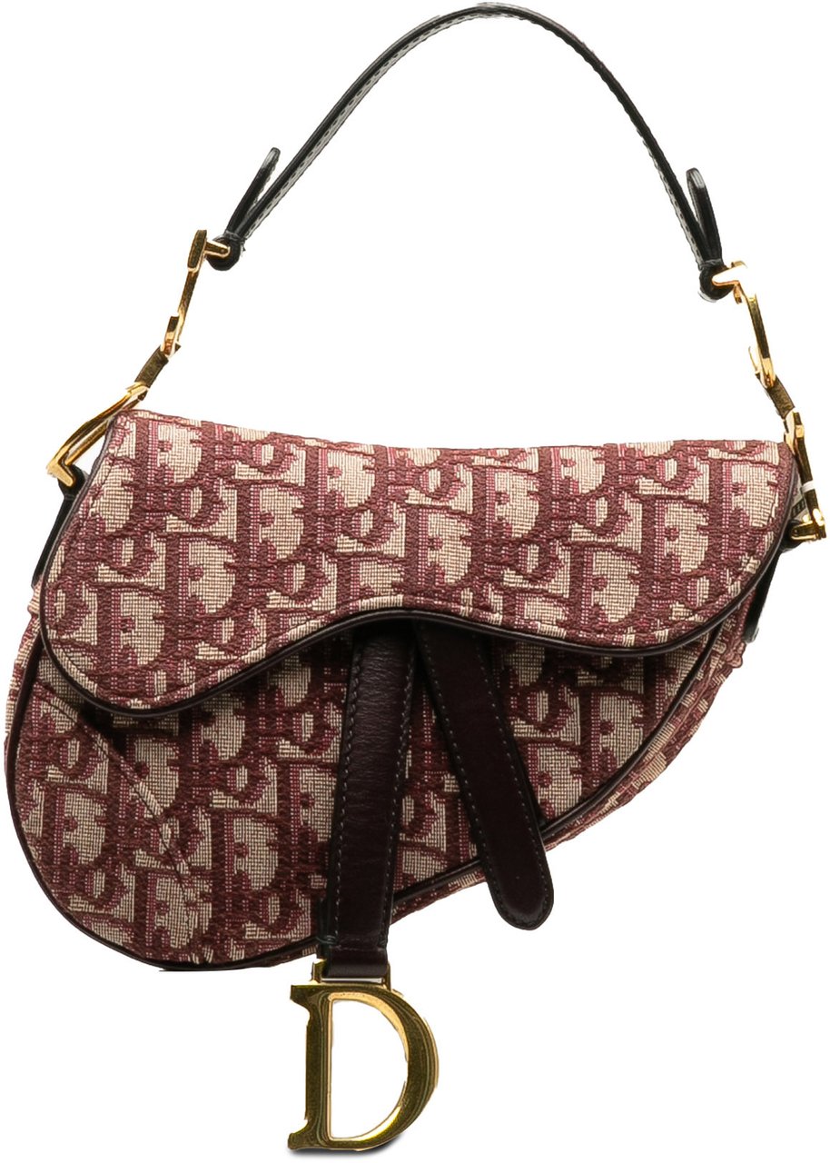 Dior Mini Oblique Canvas Saddle Bag Rood