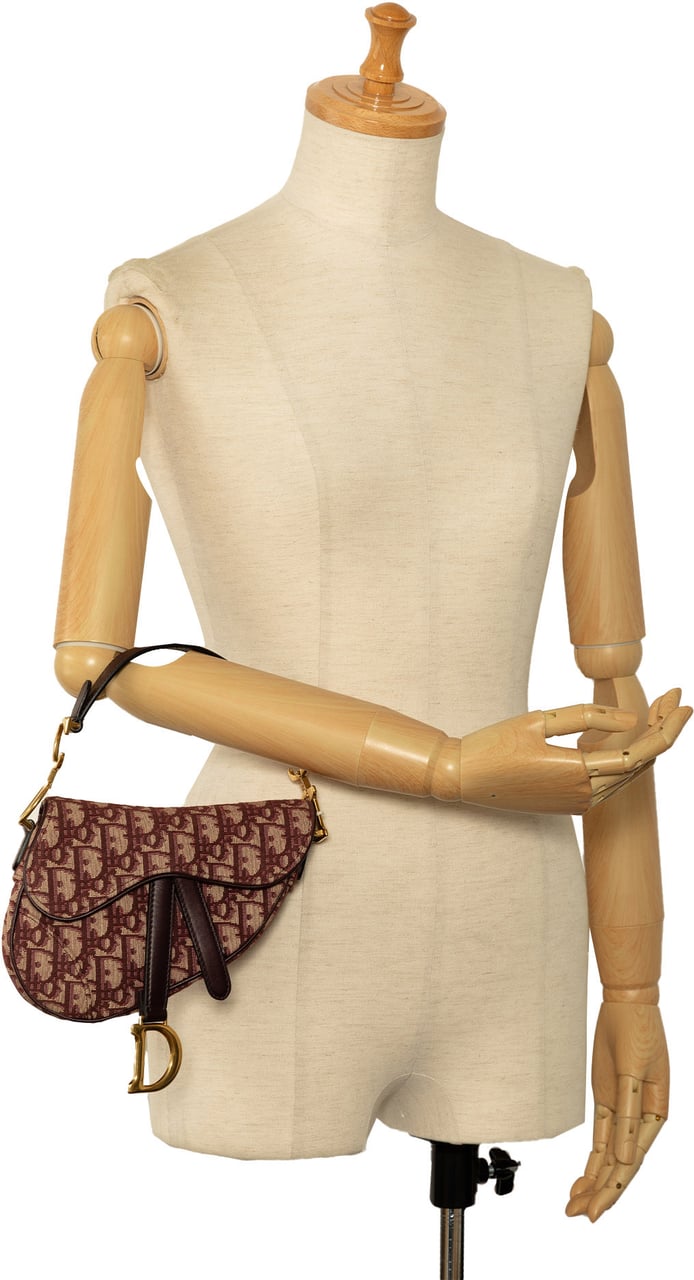 Dior Mini Oblique Canvas Saddle Bag Rood