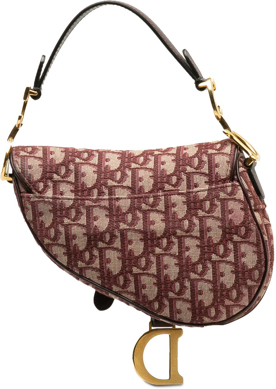 Dior Mini Oblique Canvas Saddle Bag Rood