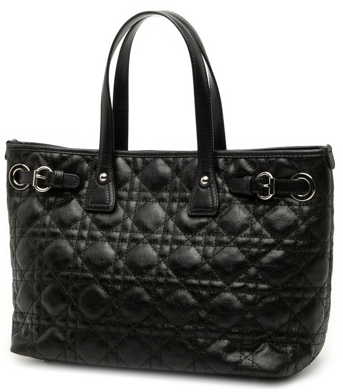 Dior Mini Coated Canvas Cannage Panarea Tote Zwart