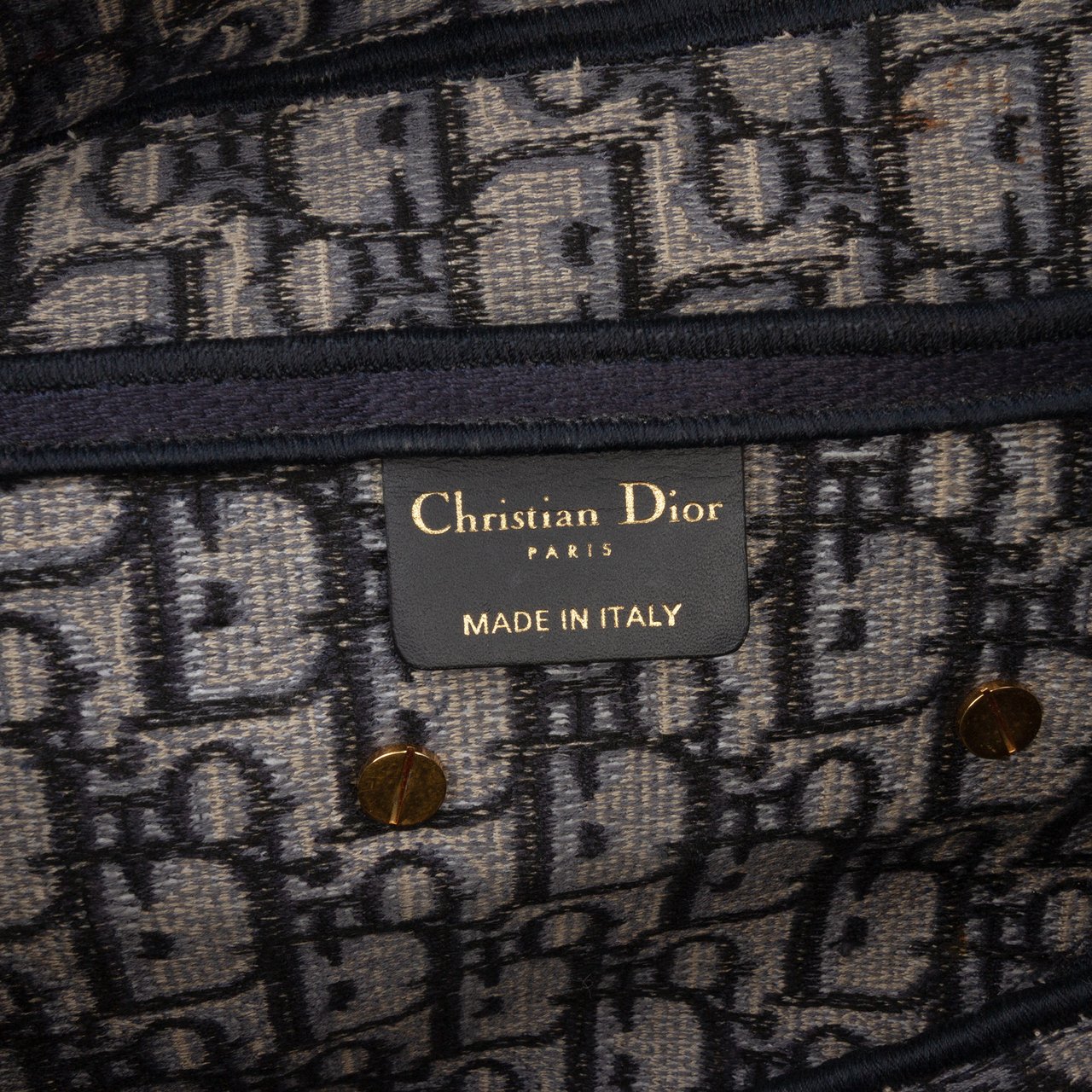Dior Oblique Embroidered Canvas Saddle Bag Blauw