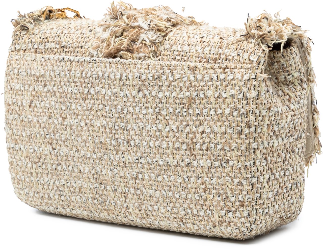 Dior New Rock Tweed and Rhinestones Chain Shoulder Bag Bruin