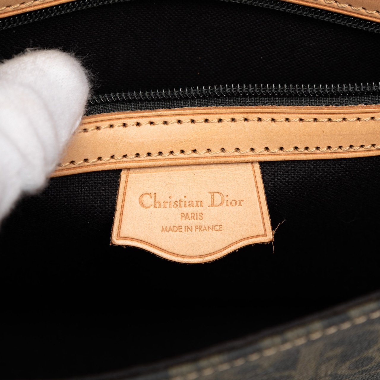 Dior Diorissimo Trotter Coated Canvas Clutch Bruin