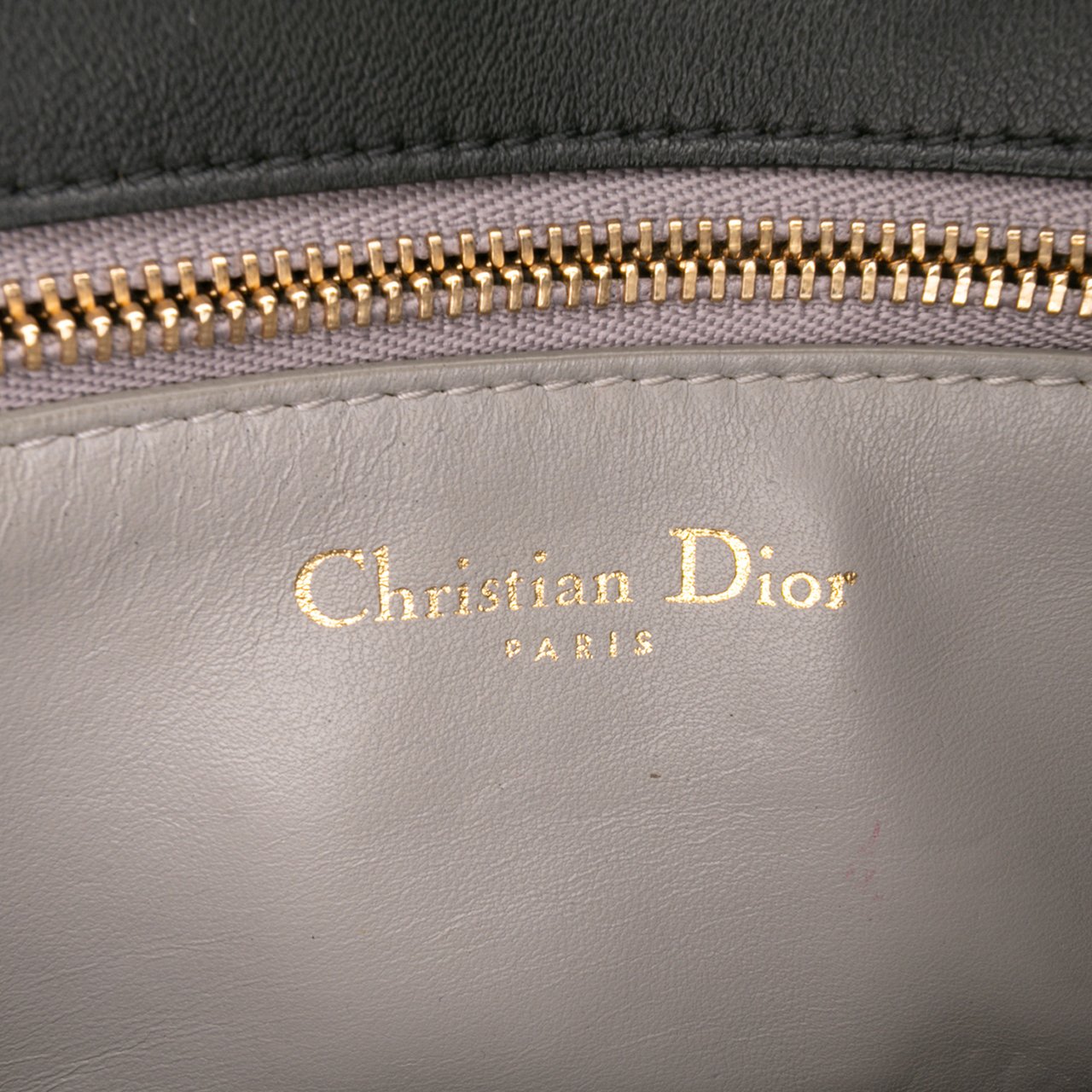 Dior Mini Crackled Deerskin Diorama Flap Grijs