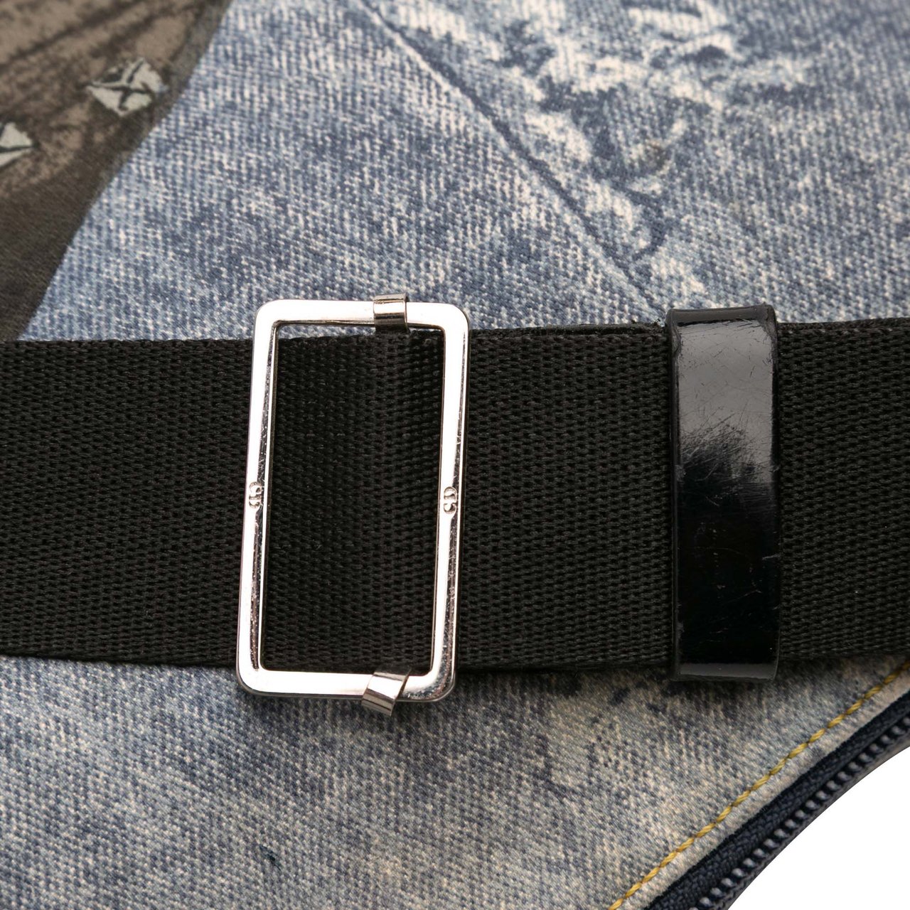 Dior Printed Denim Speedway Crossbody Blauw