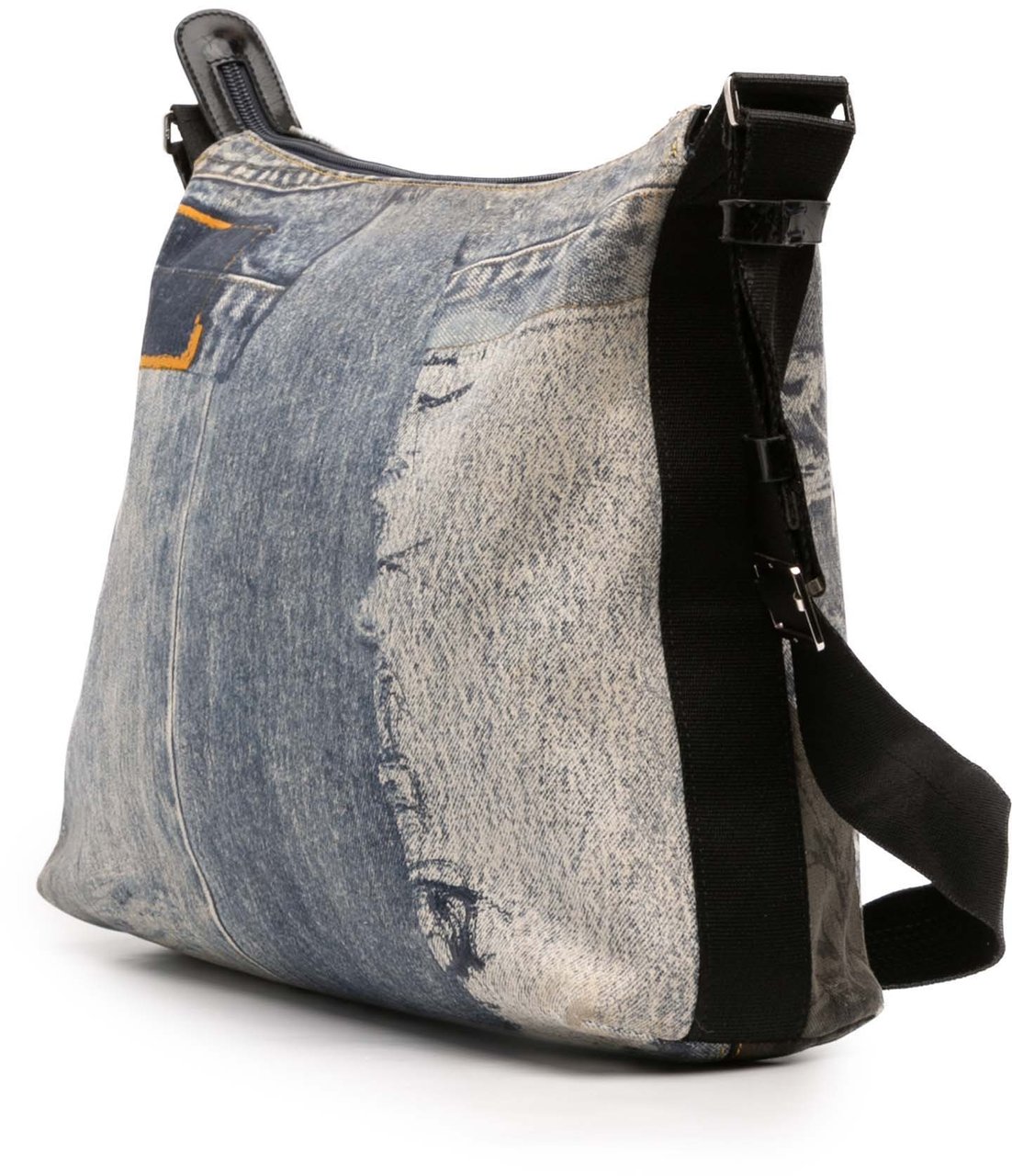 Dior Printed Denim Speedway Crossbody Blauw
