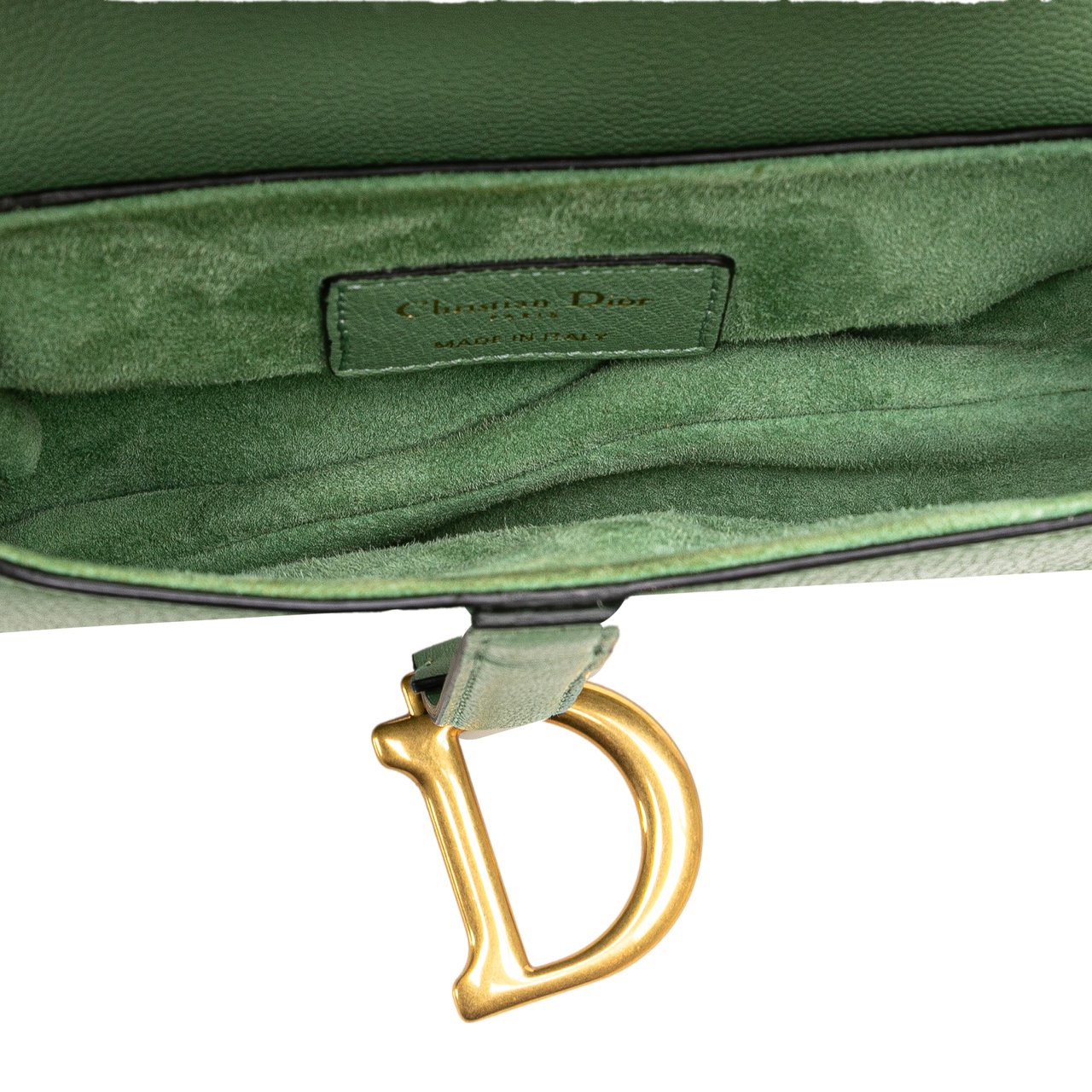 Dior Mini Calfskin Saddle Bag Groen