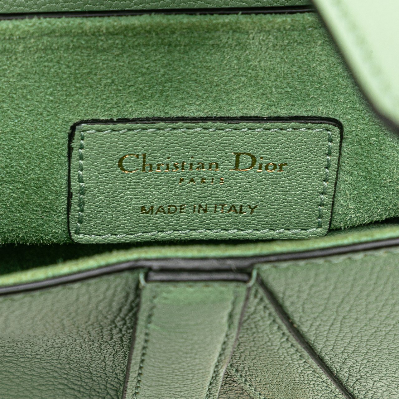 Dior Mini Calfskin Saddle Bag Groen