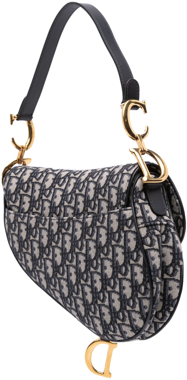 Dior Oblique Canvas Saddle Bag Blauw