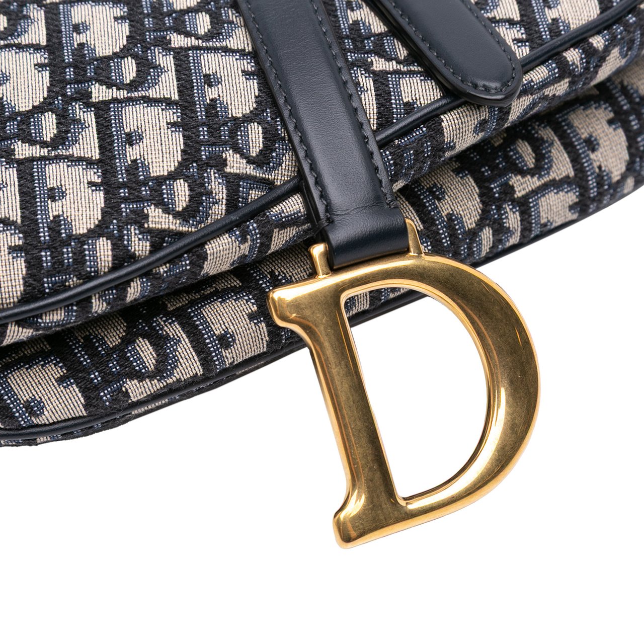 Dior Oblique Canvas Saddle Bag Blauw