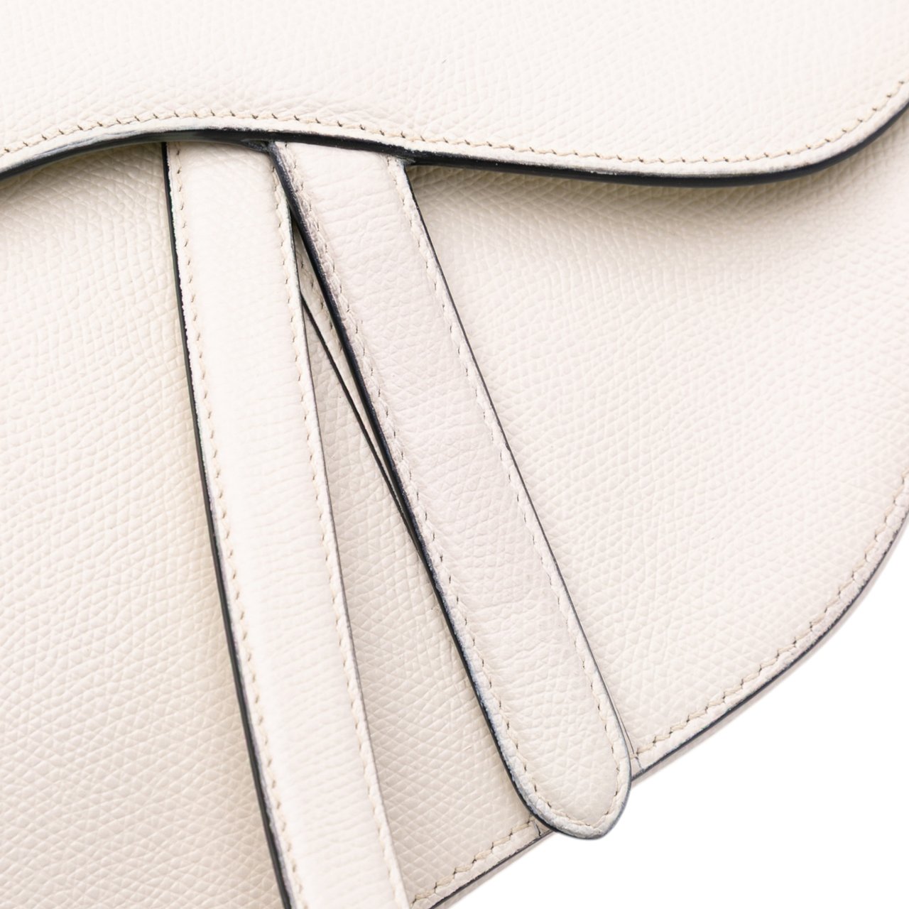 Dior Grained Calfskin Saddle Bag Wit
