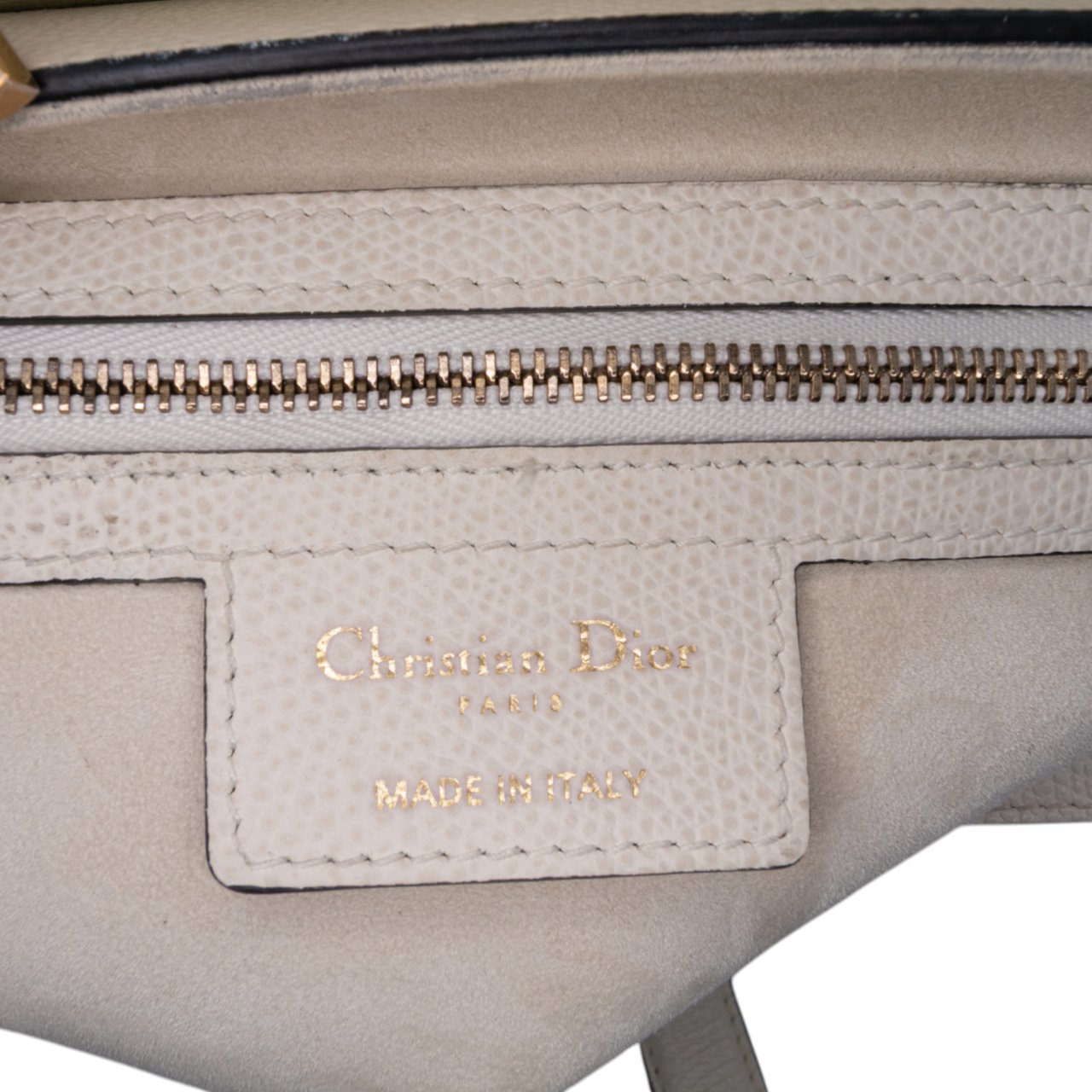 Dior Grained Calfskin Saddle Bag Wit