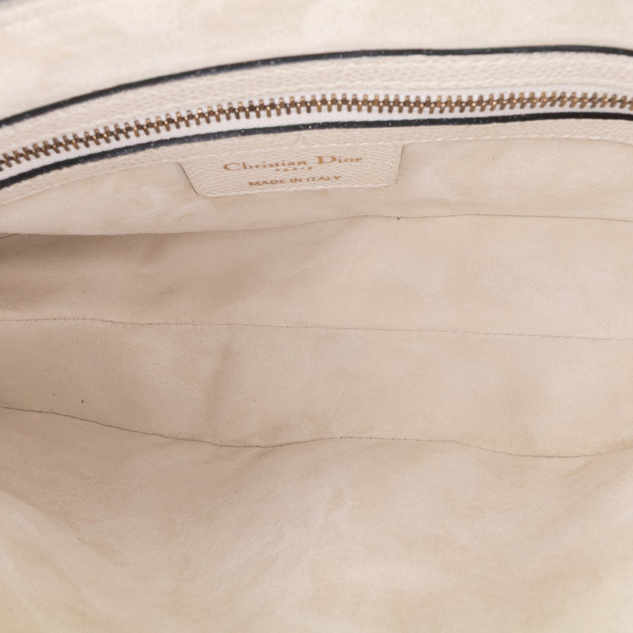 Dior Grained Calfskin Saddle Bag Wit
