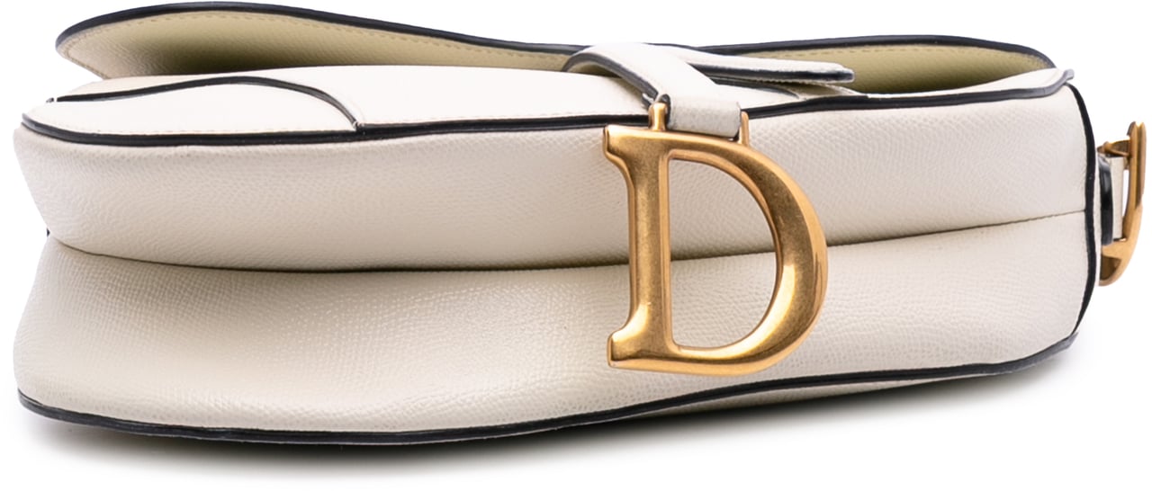 Dior Grained Calfskin Saddle Bag Wit