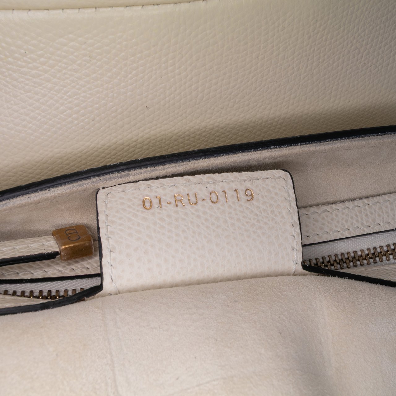 Dior Grained Calfskin Saddle Bag Wit