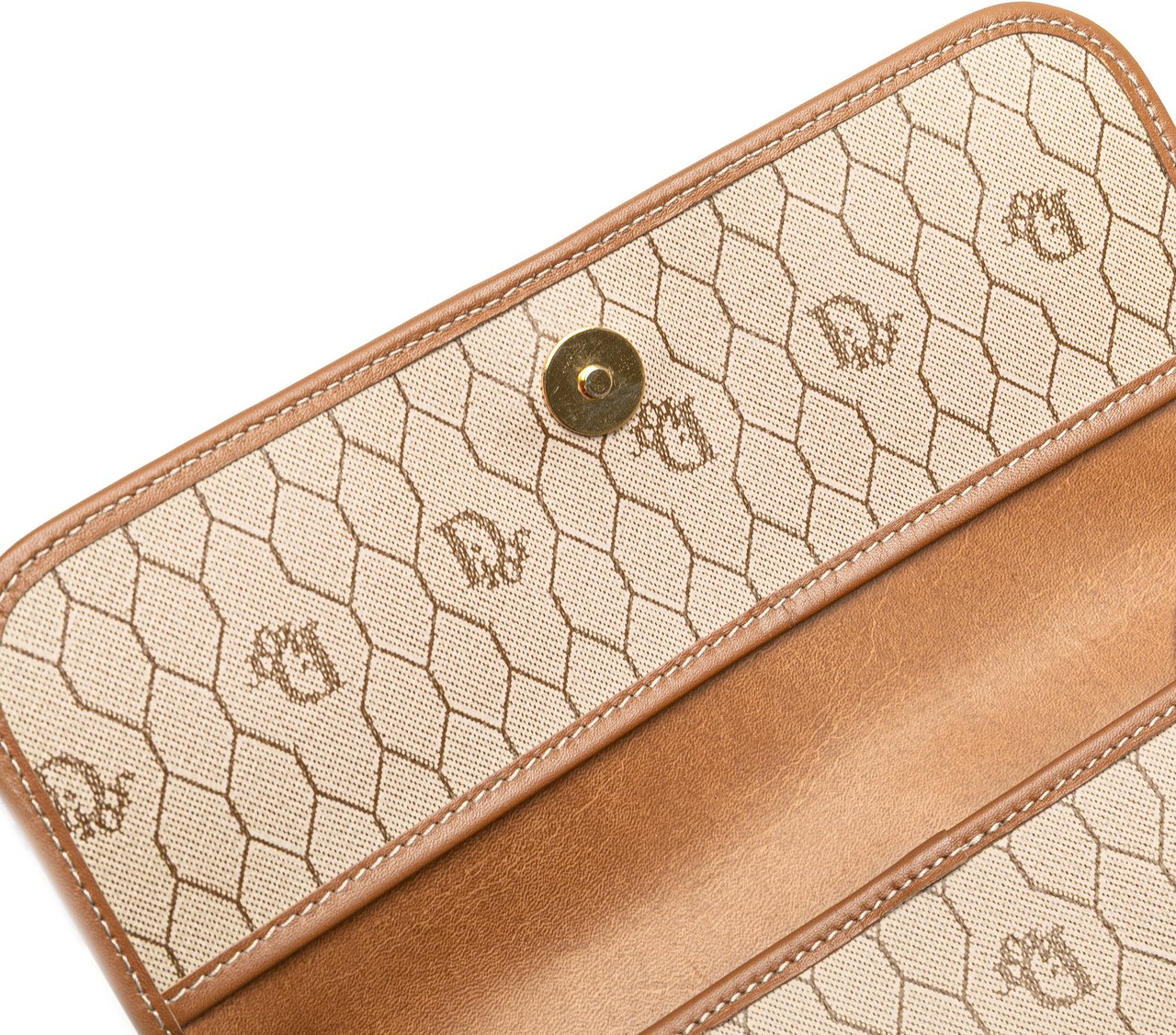 Dior Honeycomb Coated Canvas Chain Crossbody Bruin